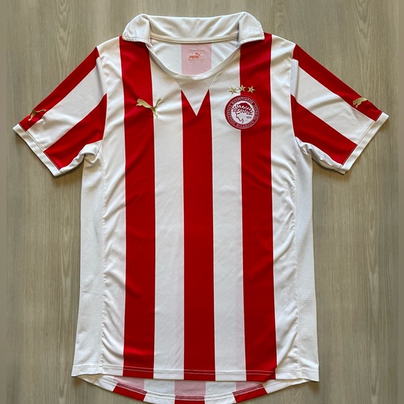Authentic 2011-12 PUMA Olympiacos Piraeus Greece Home Soccer Jersey Sz M - Picture 1 of 4